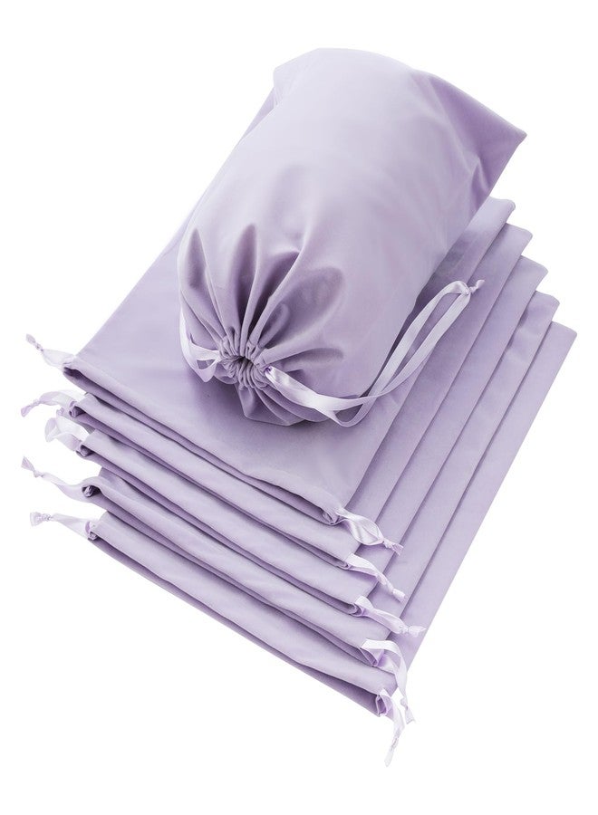 Elitnus 6 Pack Shoe Dust Bags, Velvet Drawstring Luxury Storage Bags for Shoes, Purses, Handbags & Cosmetics - Thick Dustproof Reusable Travel Organizer & Gift Pouch (Purple, 12 × 16 inches) - Image 1